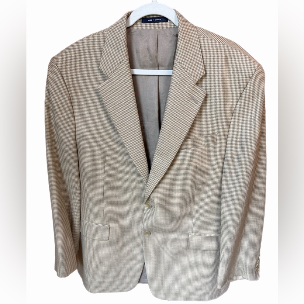 CHAPS + RALPH LAUREN Size 44R Silk & Wool Blend Blazer Made In Canada - Picture 3 of 10